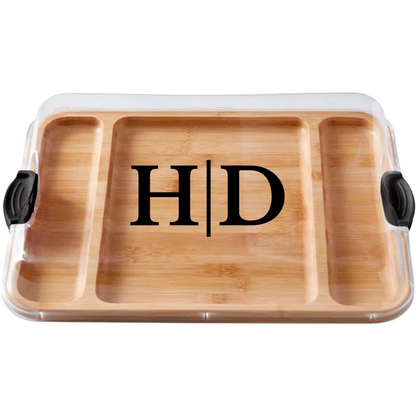 Customizable Farebareware Build-a-Board - 16" x 12" Bamboo Serving/Charcuterie Board with Clear Top