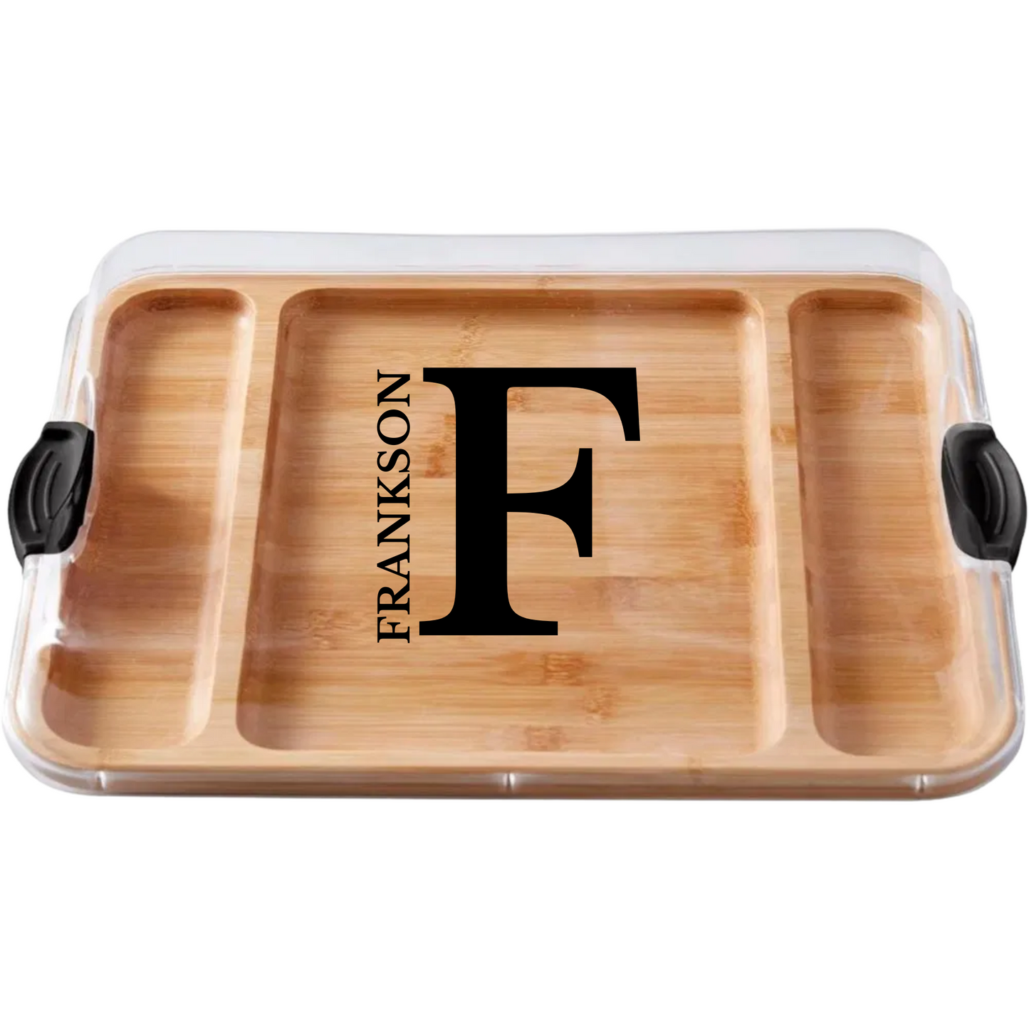 Customizable Farebareware Build-a-Board - 16" x 12" Bamboo Serving/Charcuterie Board with Clear Top