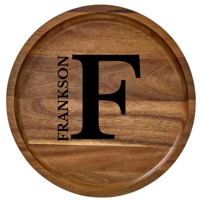Shopify Farberware 14" Round Build-A-Board - Customizable Acacia Cutting Board with Secure Snap Lid and See-Through Top for Showcasing Food