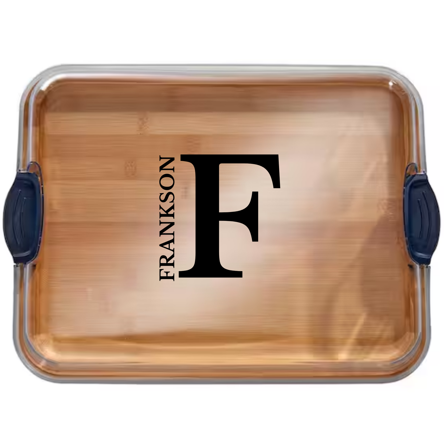 farberware 11" x 14" bamboo build-a-board with secure snap lid for see-through showcase of food - customizable quality serving board perfect for any occasion