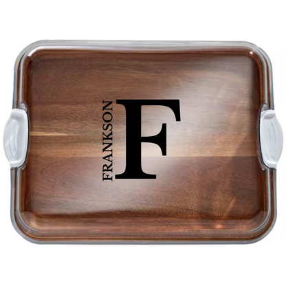 Customizable Farberware Build-a-Board - 11" x 14" Acacia Serving/Charcuterie Board with Clear Top