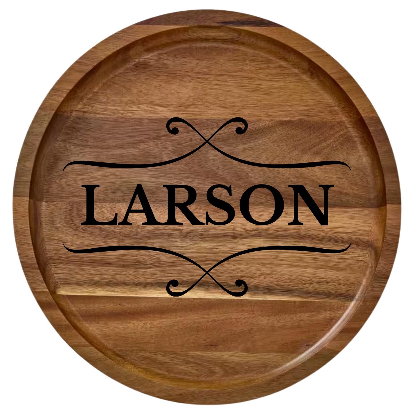 Shopify Farberware 14" Round Build-A-Board - Customizable Acacia Cutting Board with Secure Snap Lid and See-Through Top for Showcasing Food