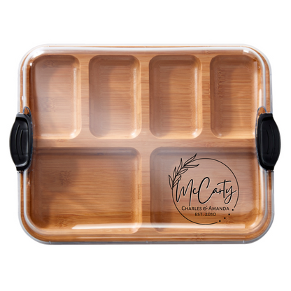 Customizable Farberware Build-a-Board - 11" x 14" Bamboo Serving/Charcuterie Board with Clear Top