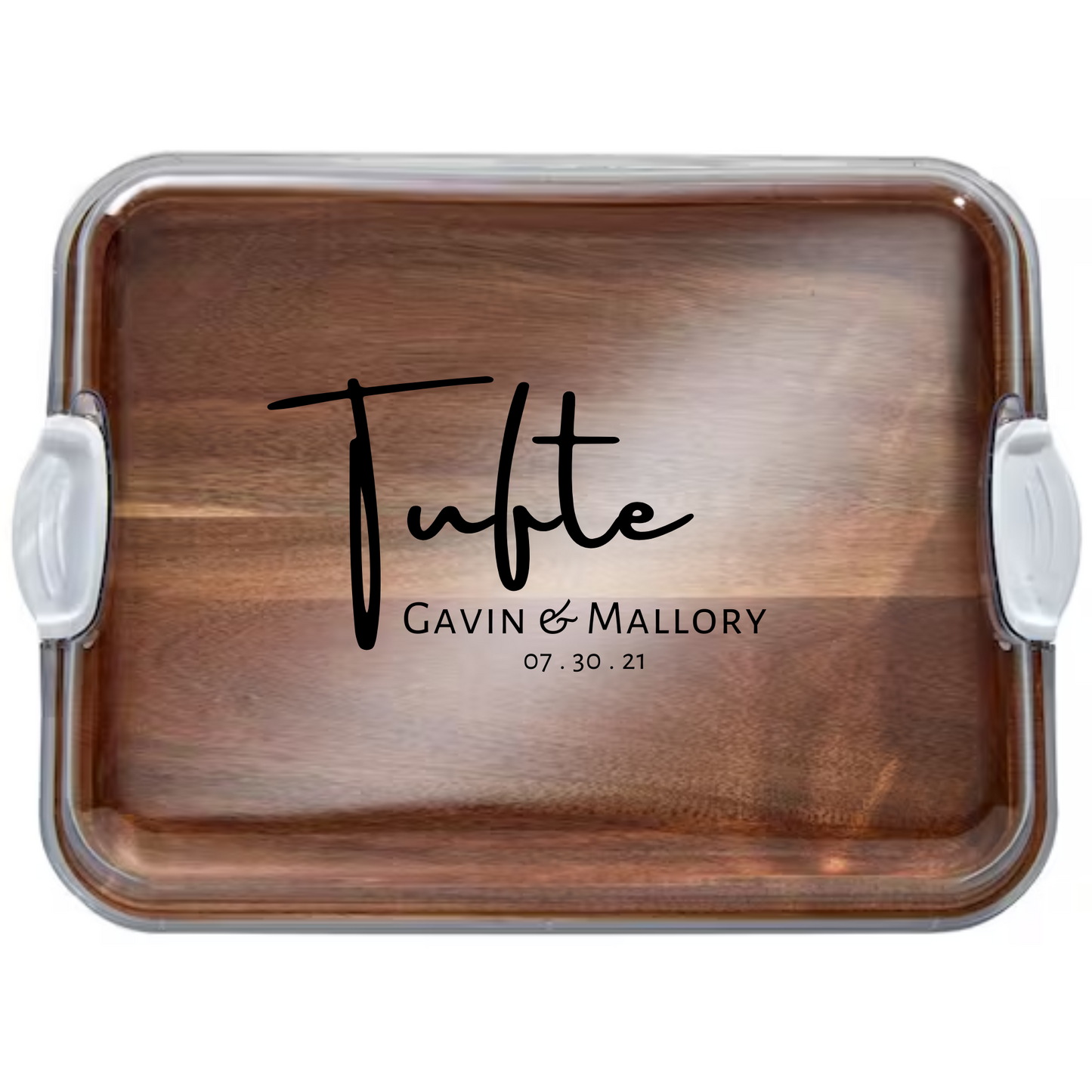 Customizable Farberware Build-a-Board - 11" x 14" Acacia Serving/Charcuterie Board with Clear Top
