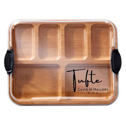 Customizable Farberware Build-a-Board - 11" x 14" Bamboo Serving/Charcuterie Board with Clear Top