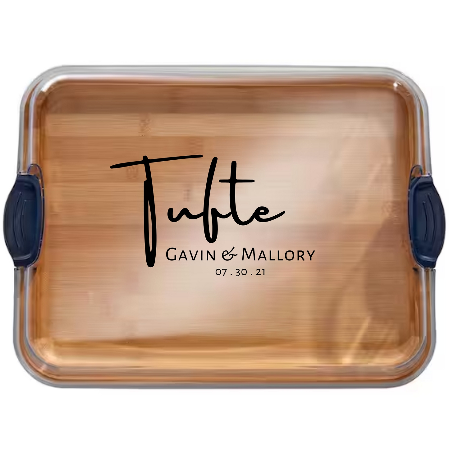 farberware 11" x 14" bamboo build-a-board with secure snap lid for see-through showcase of food - customizable quality serving board perfect for any occasion