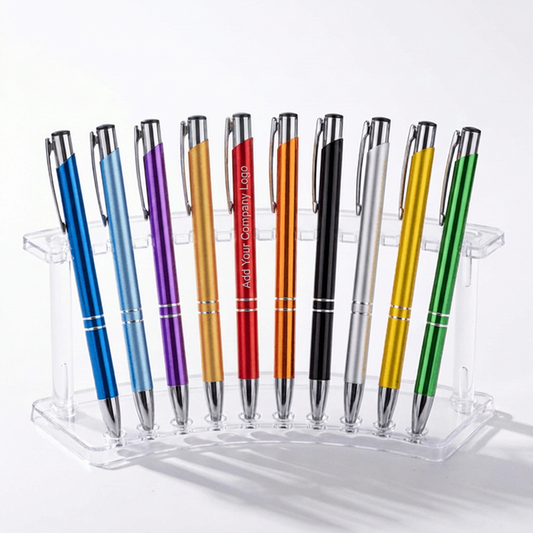 Promote Your Brand with Customized Colorful Metal Pens - Bulk Office Supplies for Businesses & Events or Trade Shows - Add Logo | Bulk Order