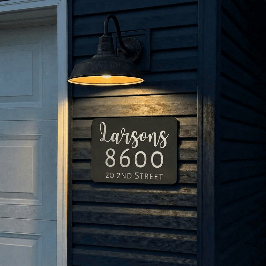 Personalized Matte Black Metal House Sign | Custom Address Plaque, Family Name, House Number, Outdoor Wall Decor Or House Warming Gift