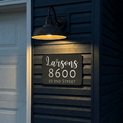 Personalized Matte Black Metal House Sign | Custom Address Plaque, Family Name, House Number, Outdoor Wall Decor Or House Warming Gift