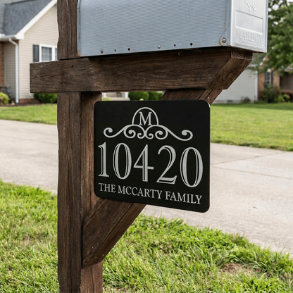 Personalized Matte Black Metal House Sign | Custom Address Plaque, Family Name, House Number, Outdoor Wall Decor Or House Warming Gift