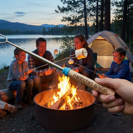 Personalized Telescoping Roasting Stick Skewer Extend To 30 Inch For Fire Pit And Bonfire Backyard Gatherings Roast Marshmallows Hot Dogs Pizza Rolls Pineapple Chunks Bulk Sets Available