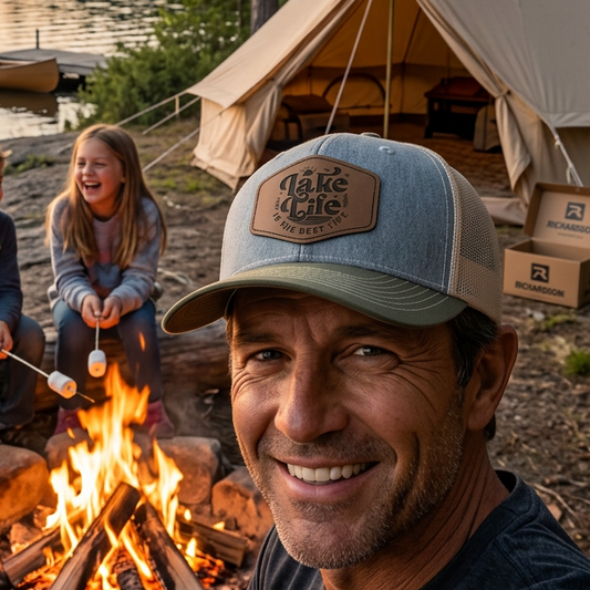 Personalized Lake Life Patch Hats, Richardson 112 Trucker Hat, Custom Logo Snapbacks, Beanies, Relaxed & Casual Hats with Patch