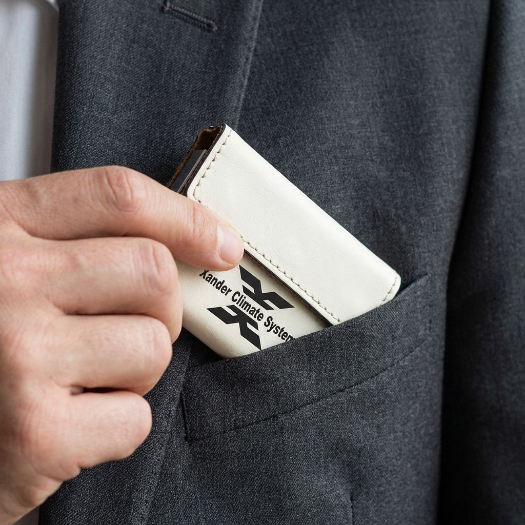 Custom Leatherette Business Card Holder 3 3/4" x 2 3/4" - Stylish, Durable, & Perfect for Professionals - Personalize with  Your Logo | Trade Shows | Bulk Order