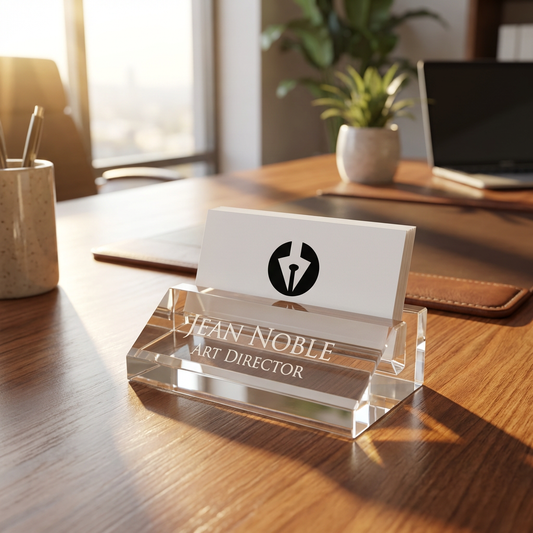 Personalized Crystal Business Card Holder Customizable Office Decor Perfect for Professionals & Executive Team | Bulk Orders Office Supplies