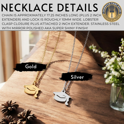 Personalized Graduation Cap Necklace, Custom Grad Gift For Her, Senior Graduation Keepsake, Name Year School Charm Necklace