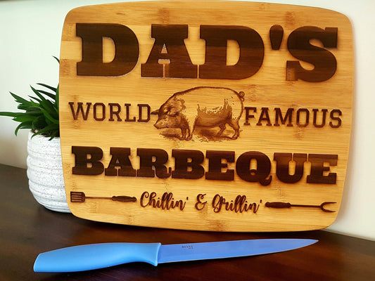 Barbeque Personalized Cutting Board - BBQ Custom Cutting Board - Engraved Cutting Board, Grill Master, One of a Kind Gift,  Gift for Him