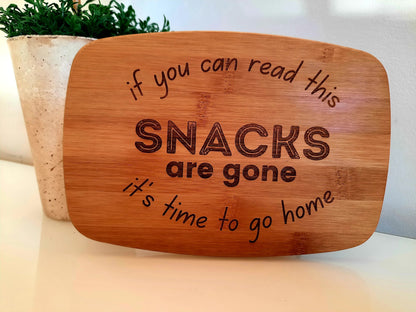 Personalized Serving Tray, If you can read this, it's time to go home, Cutting Board, Serving Tray, Funny Charcuterie Board