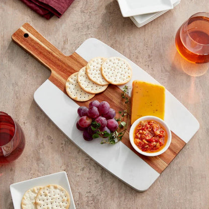 Personalized Marble Serving Board, Marble & Acacia Charcuterie, Monogrammed Appetizer Tray, Cheese Board, Serving Tray