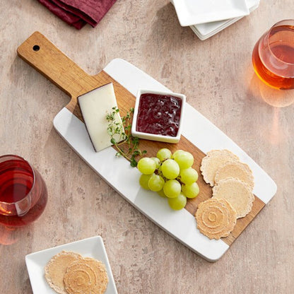 Personalized Marble Serving Board, Marble & Acacia Charcuterie, Monogrammed Appetizer Tray, Cheese Board, Serving Tray