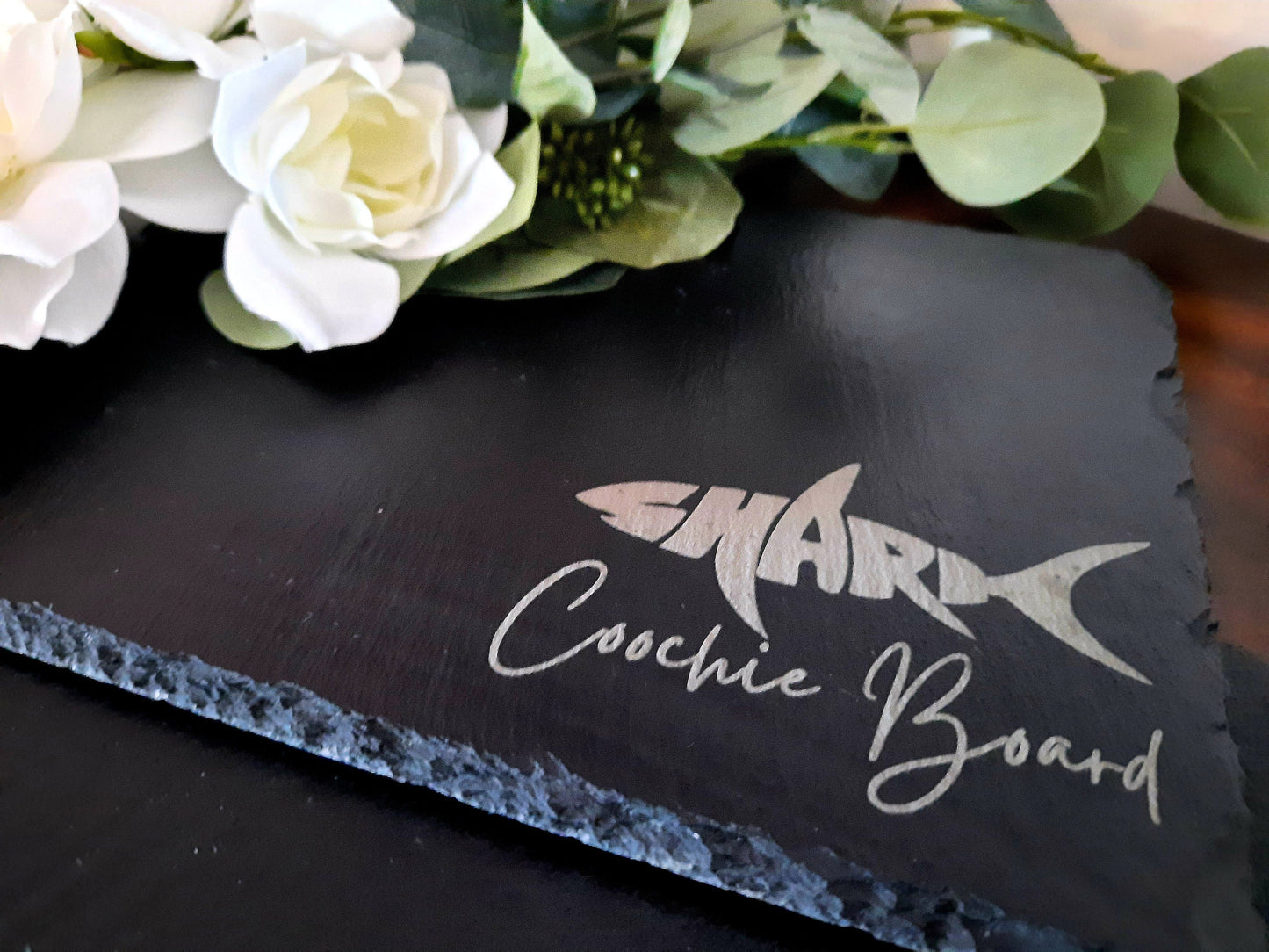 Personalized Shark Coochie Board, Meat and Cheese Tray, Slate Cheese Plate, Slate Shark Coochie, Charcuterie Board