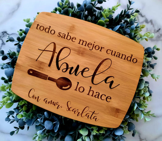 Spanish Cutting Board, Abuela Gift, Everything Tastes Better, Mothers Day Gift, Spanish Grandma Gift, Abuela Cutting Board, Abuelita, Lita