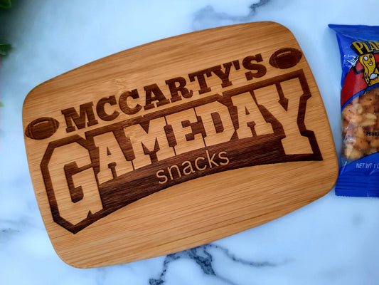 GameDay Serving Tray, Football Game Day Serving Board, College Gameday, Football Cutting Board, Gift for Him, Football Fan