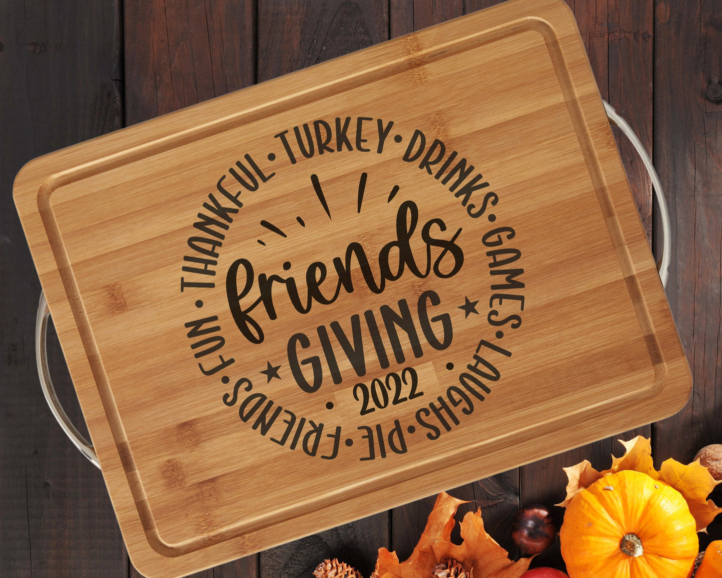 FRIENDSGIVING Serving Tray, Thanksgiving Serving Tray, Thanksgiving Appetizer Platter, Friendsgiving Cheese Board, Friendsgiving Tableware