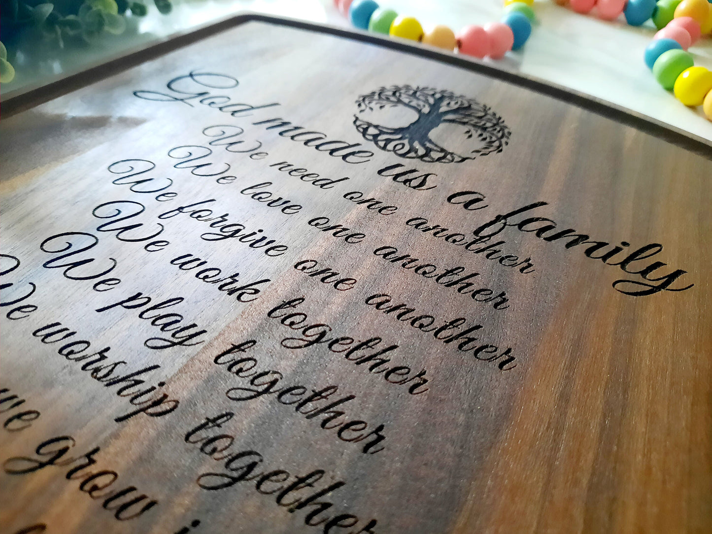 God Made Us A Family Board, Gift for the Couple, Personalized Cutting Board, Custom Cutting Board, Engraved Cutting Board, Keepsake Gift