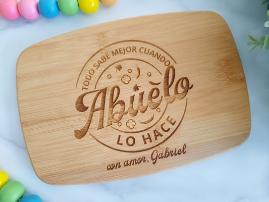 Spanish Cutting Board, Abuelito Gift, papá Cutting Board, Papi Personalized Board, Grandfather Gift, Father's Day Gift, Tio, grill master