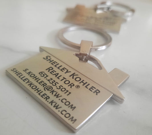 Realtor Keychain, Custom Engraved Key Chain, Realtor Business Cards, Real-estate, New Home, VRBO, Air BNB, Customized Real Estate Keychain