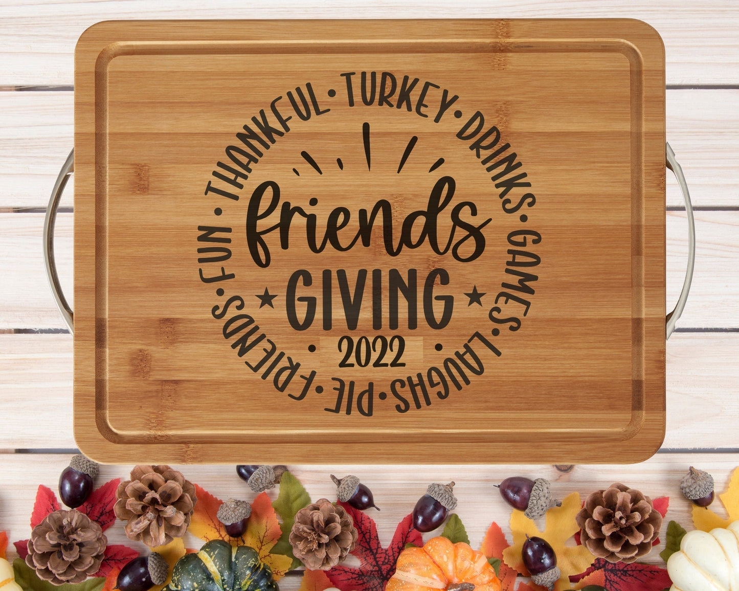 FRIENDSGIVING Serving Tray, Thanksgiving Serving Tray, Thanksgiving Appetizer Platter, Friendsgiving Cheese Board, Friendsgiving Tableware