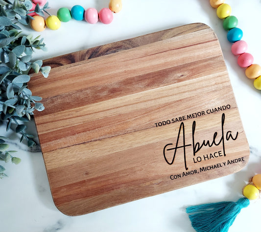 Spanish Cutting Board, Abuela Gift, Everything Tastes Better, Mothers Day Gift, Spanish Grandma Gift, Abuela Cutting Board, Abuelita, Lita