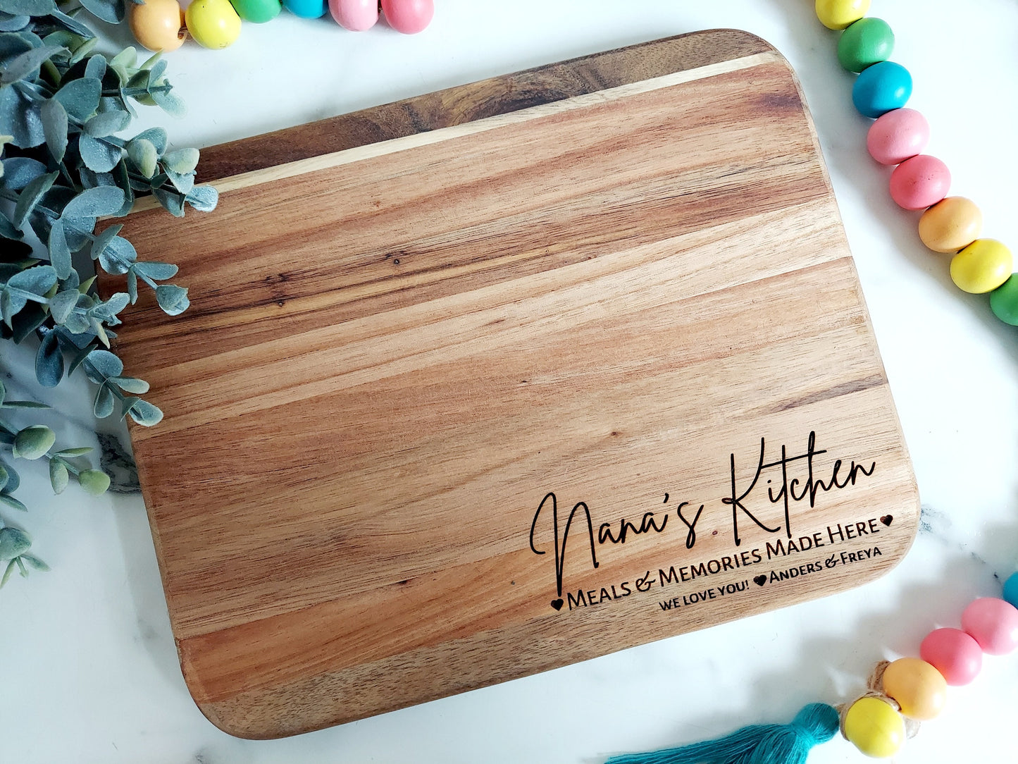 Grandma's Kitchen Cutting Board, Nana's Kitchen Gift, Meals and Memories, Mom's Kitchen Cutting Board, Gigi's Kitchen, Mothers Day Gift,