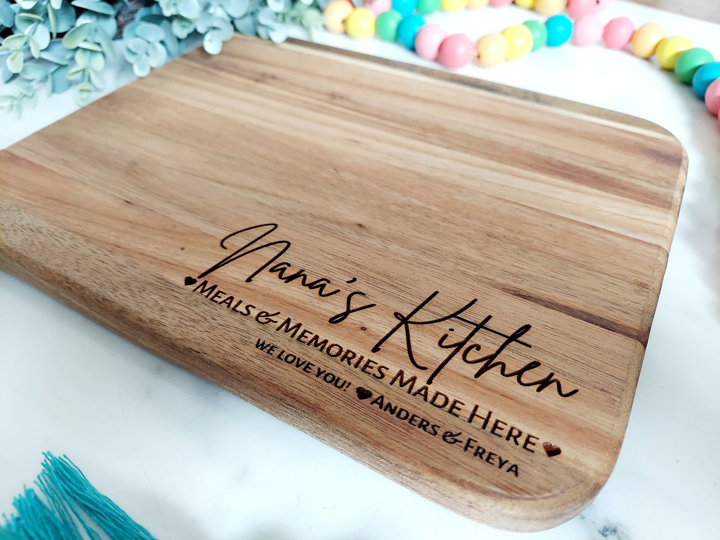 Grandma's Kitchen Cutting Board, Nana's Kitchen Gift, Meals and Memories, Mom's Kitchen Cutting Board, Gigi's Kitchen, Mothers Day Gift,