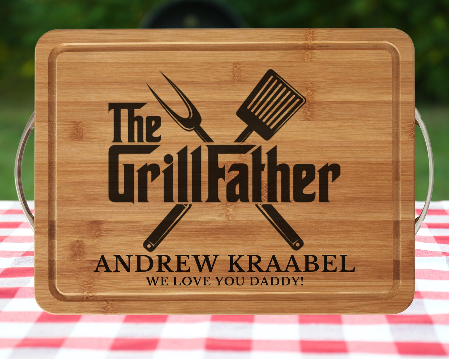 The GrillFather Cutting Board, Grandpa Gift, Dad Cutting Board, Personalized Board, Grandfather Gift, Father's Day Gift, Grill Master Gift