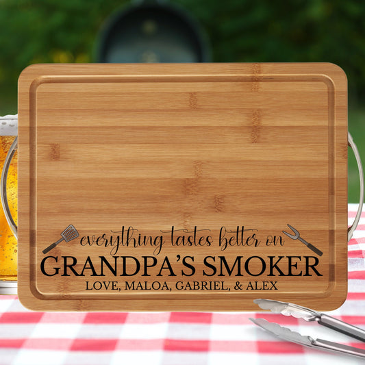 Papa Cutting Board, Grandpa Gift, Dad Cutting Board, Everything Tastes Better, Personalized Board, Grandfather Gift, Father's Day Gift