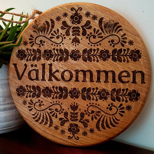 VALKOMMEN or VELKOMMEN Door Sign, Door Hanger, WELCOME, Front Door Welcome Sign, Door Hanger, Front Porch, Wall Hanger, Norsk