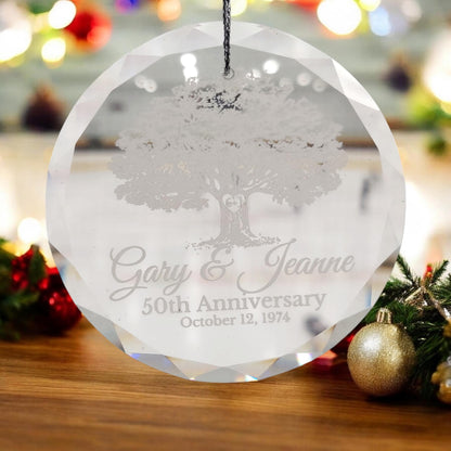 Personalized Glass Anniversary Ornament, Milestone Keepsake, Personalized 50th Anniversary Gift Ornament, 40th Anniversary, 25th Anniversary