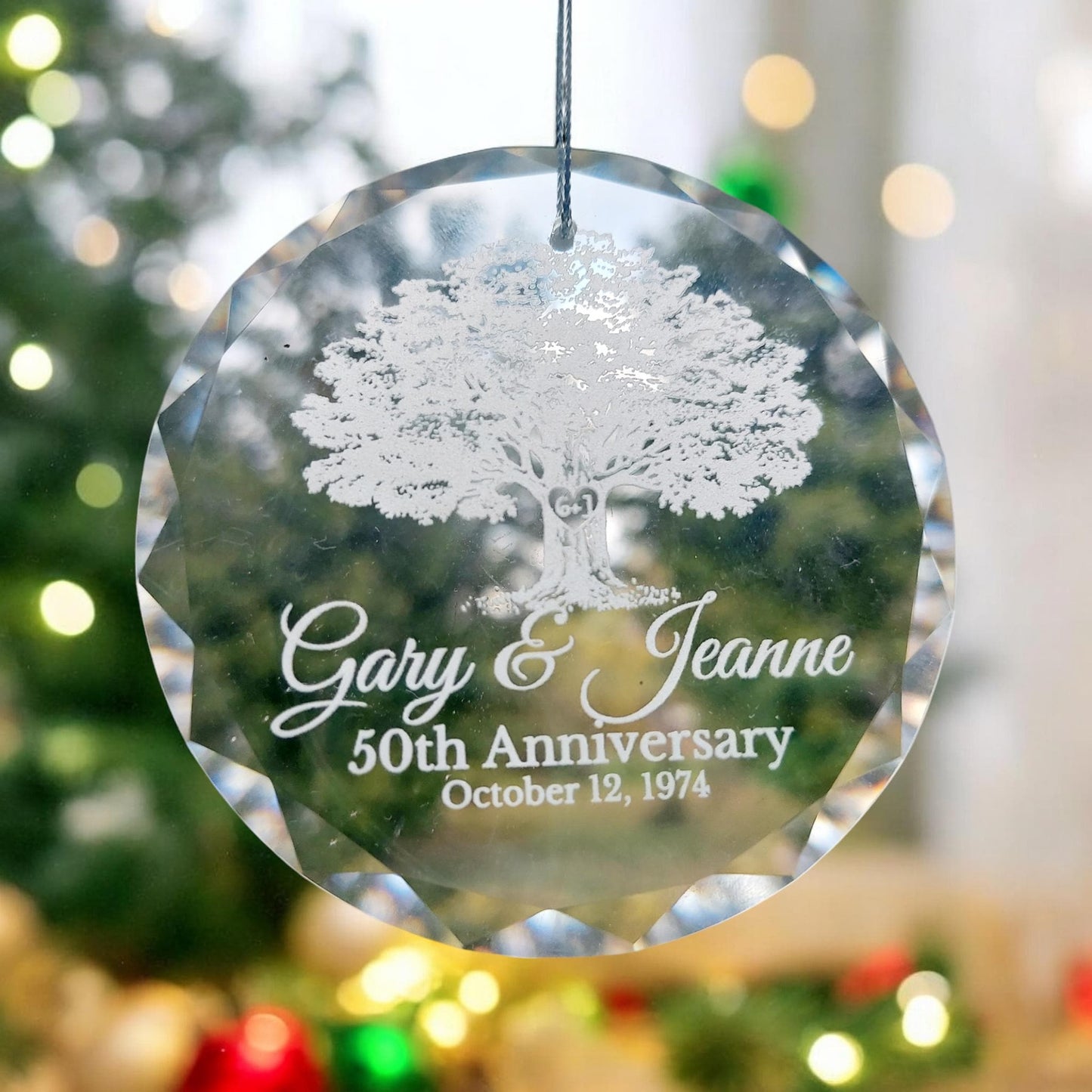 Personalized Glass Anniversary Ornament, Milestone Keepsake, Personalized 50th Anniversary Gift Ornament, 40th Anniversary, 25th Anniversary