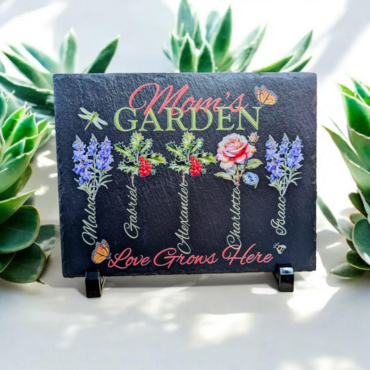 Personalized Garden Stone | Gift For Her | Mother's Day Gift | Birthday Gift | Personalized Gift | Gift For Mom | Birth Flower Gift Mom