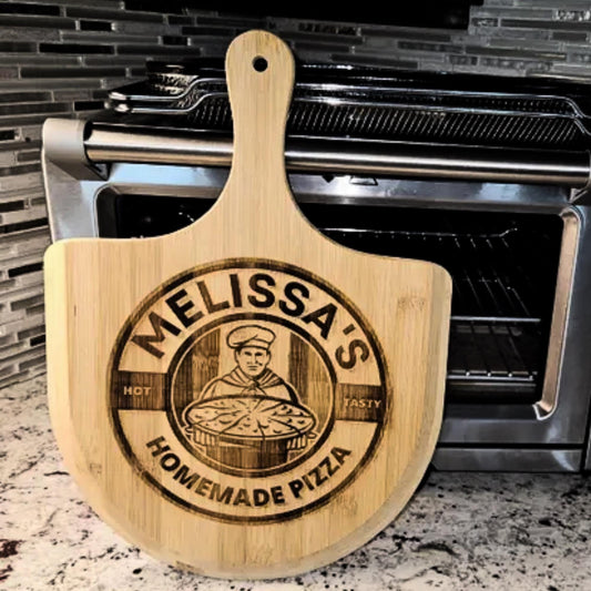 Personalized Pizza Peel, Engraved Pizza Paddle, Custom Pizza Board, Pizza Paddle, Pizza Server Board, Bamboo Pizza Board, Gift for Him,