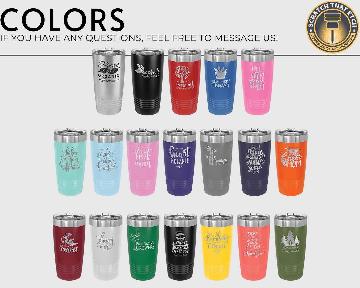 Bulk LOGO Custom Tumblers, Bulk Tumblers, Logo Tumbler, Company Tumbler, Promotional Tumblers, Full Color Tumblers, Logo Color Tumbler