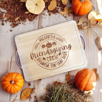 FRIENDSGIVING Serving Tray, Thanksgiving Serving Tray, Thanksgiving Appetizer Platter, Friendsgiving Cheese Board, Friendsgiving Tableware