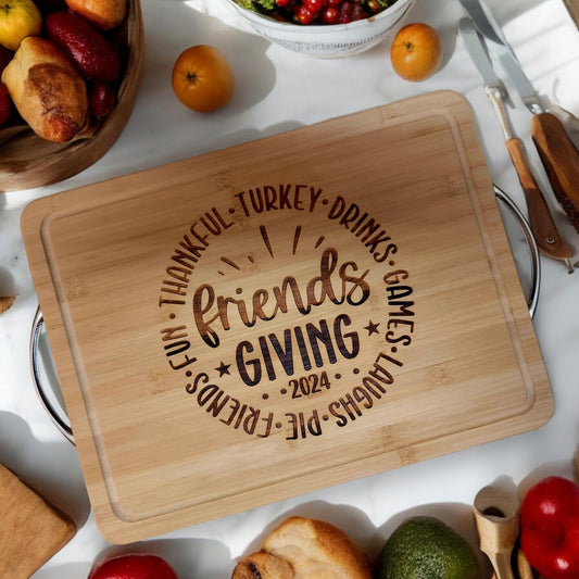 FRIENDSGIVING Serving Tray, Thanksgiving Serving Tray, Thanksgiving Appetizer Platter, Friendsgiving Cheese Board, Friendsgiving Tableware