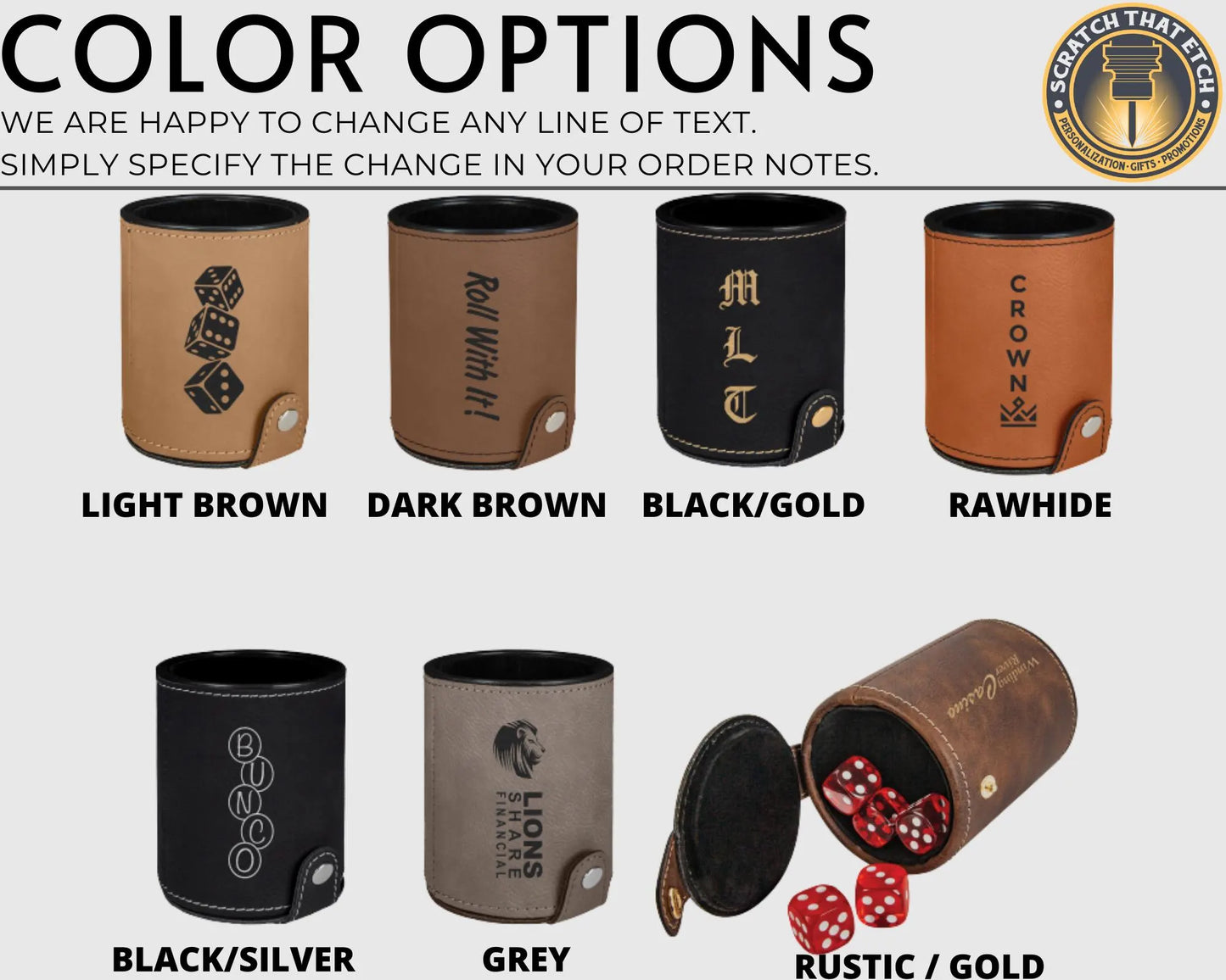 Minnesota Personalized Leather  Dice Cup and Tray, Bunco Dice Cup, Gifts for Her, Gifts for Him, Gift for kids