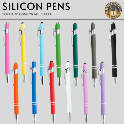Custom Colorful Silicone Pens - Bulk Office Supplies