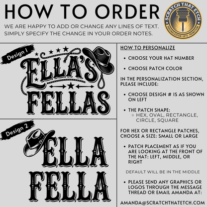 Custom Ella's Fellas Hat, Ella Fella Fan Hat, Country Music Fan Gift, Richardson 112 Trucker Hat, Custom Country Festival Hat