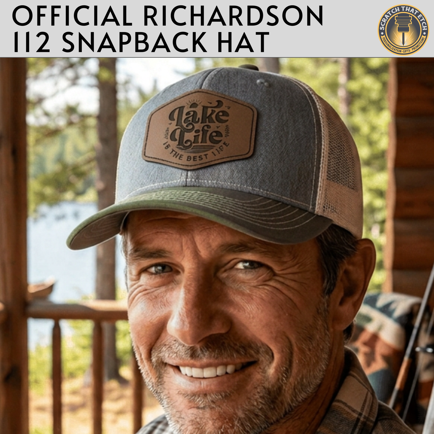 Personalized Lake Life Patch Hats, Richardson 112 Trucker Hat, Custom Logo Snapbacks, Beanies, Relaxed & Casual Hats with Patch, Fathers Day