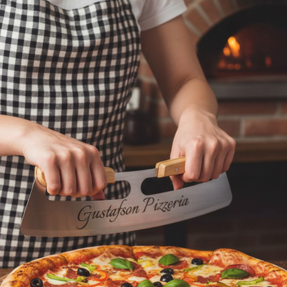 Personalized 2 Pcs Pizza Board With Cutter Set, Engraved Pizza Gift For Pizza Lovers- Choice Of 3 Boards & Two Blades- Custom Pizza Peel Set