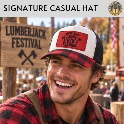Custom Lumberjack Feel Safe Hat, Lumberjack Days Trucker Hat, Custom Richardson 112 Hat & Signature Hats FOUR Designs To Choose From